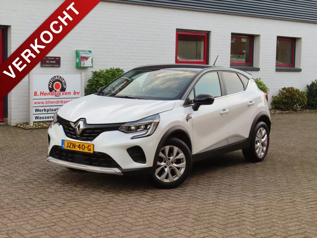 Renault Captur 1.3 TCe 140pk Mild Hybrid EDC Intens/ Parelmoer wit/ Trekhaak/ Stoel + stuurwiel verwarming/ Camera/ Apple Carplay/ DAB/ Cruise control/ Climatronic