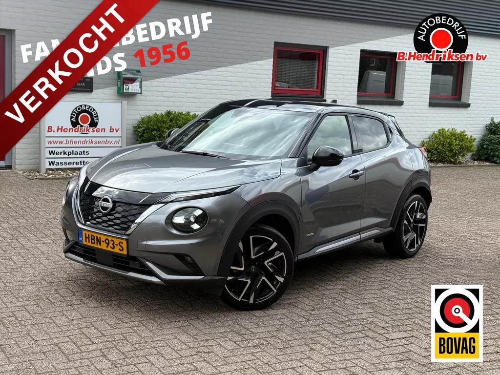 Nissan Juke Hybrid 143pk N-Design/ Apple Carplay/ Camera achter/ DAB/ Keyless entry/ Zwart dak/ Stoel + stuur verwarming/ 1 Eigenaar/ Origineel NL/ NAP