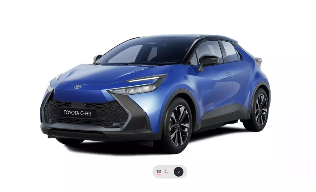 Toyota C-Hr 2.0 High Power PHEV 223pk CVT Dynamic/ Blauw met zwart dak/ Apple Carplay/ Keyless entry/ Stuur + Stoelverwarming/ Camera achter/ Nieuwe voorraad auto