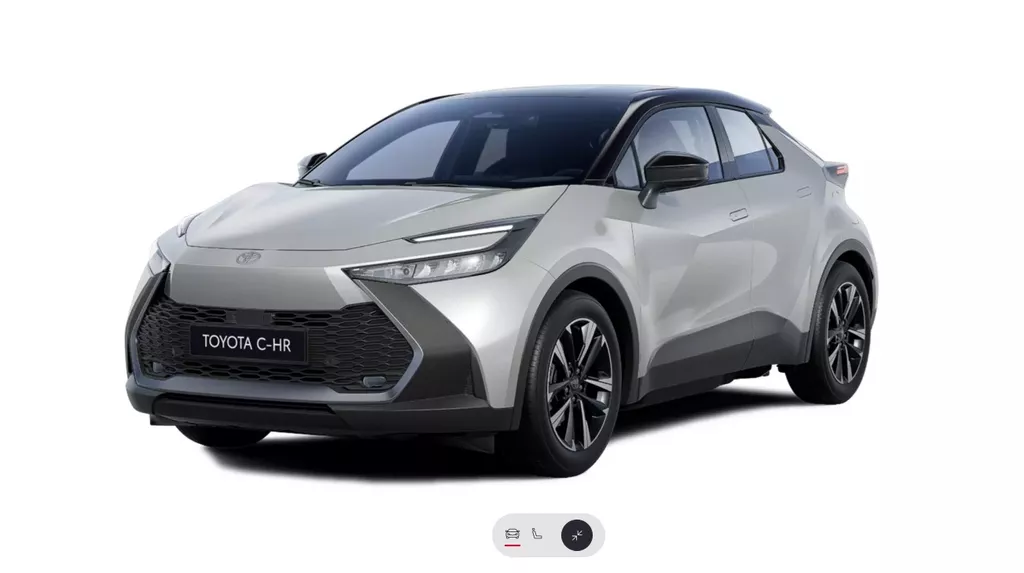 Toyota C-Hr 2.0 High Power PHEV 223pk CVT Dynamic/ Silver met zwart dak/ Apple Carplay/ Keyless entry/ Stuur + Stoelverwarming/ Camera/ Nieuwe voorraad auto