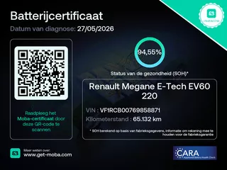 Renault Mégane E-Tech EV60 220pk Optimum Charge Ionic/ SOH 94,55%/ Warmtepomp/ Trekhaak/ 1 Eigenaar/ Origineel NL/ NAP